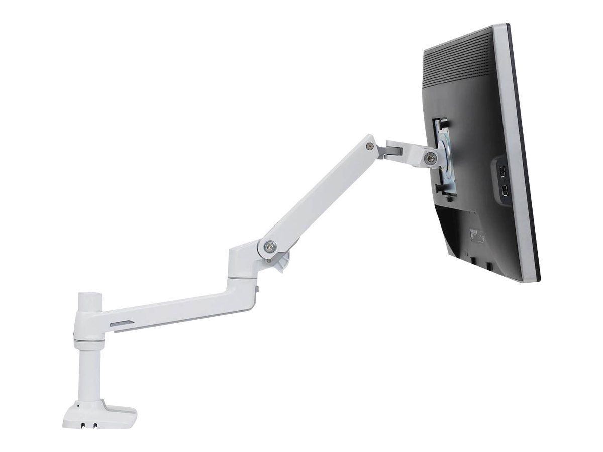 Ergotron LX - Befestigungskit (Gelenkarm, Spannbefestigung für Tisch, Stange, Erweiterungshalterung) - für LCD-Display - Aluminium, Stahl - weiß - Bildschirmgröße: bis zu 86,4 cm (bis zu 34 Zoll)
