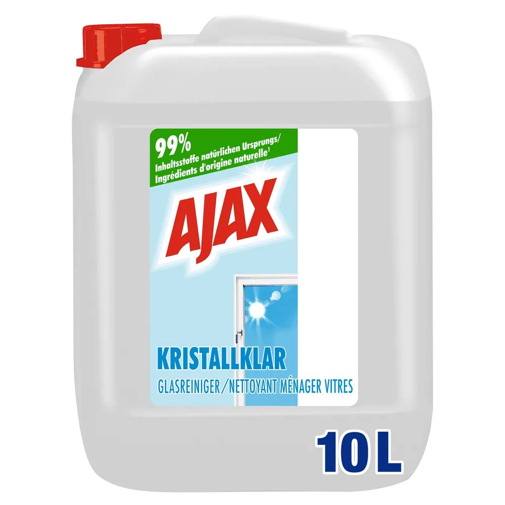 Ajax Streifenfrei Glasreiniger, für ein funkelndes und glasklares Ergebnis, 10L Kanister