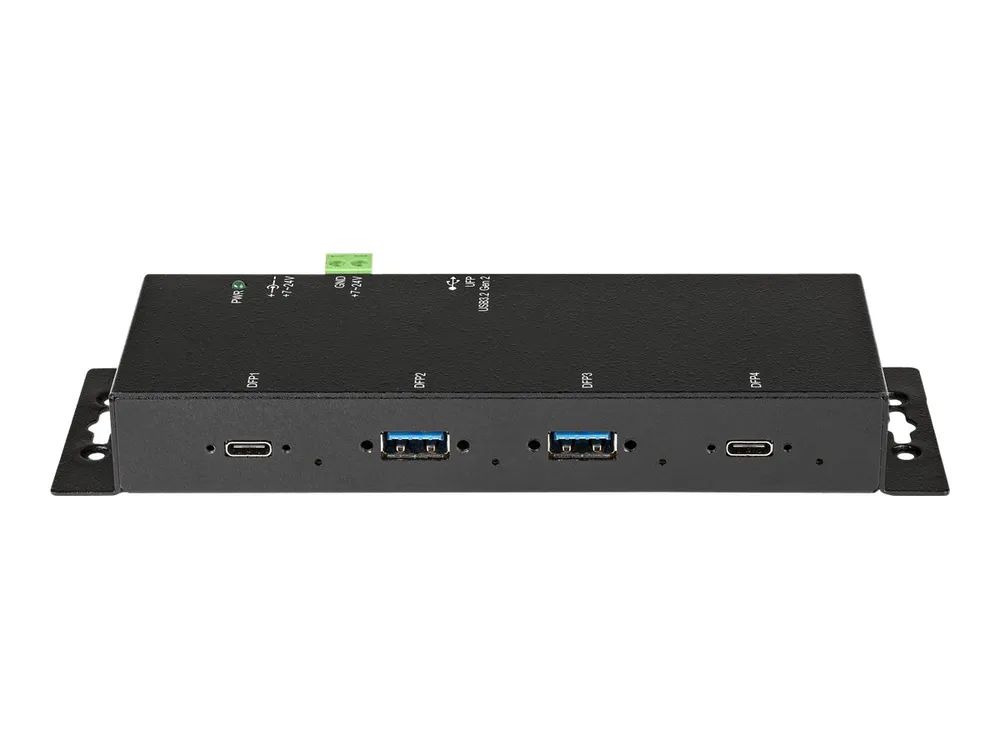 StarTech.com 4 Port USB-C Hub 10 Gbit/s -Metall Industrieller USB-C Hub - 2x USB-C & 2x USB-A - ESD Überspannungsschutz - USB-C oder USB-A Host - Eigenstromversorgung USB 3.1 G2 Typ-C (HB31C2A2CME)