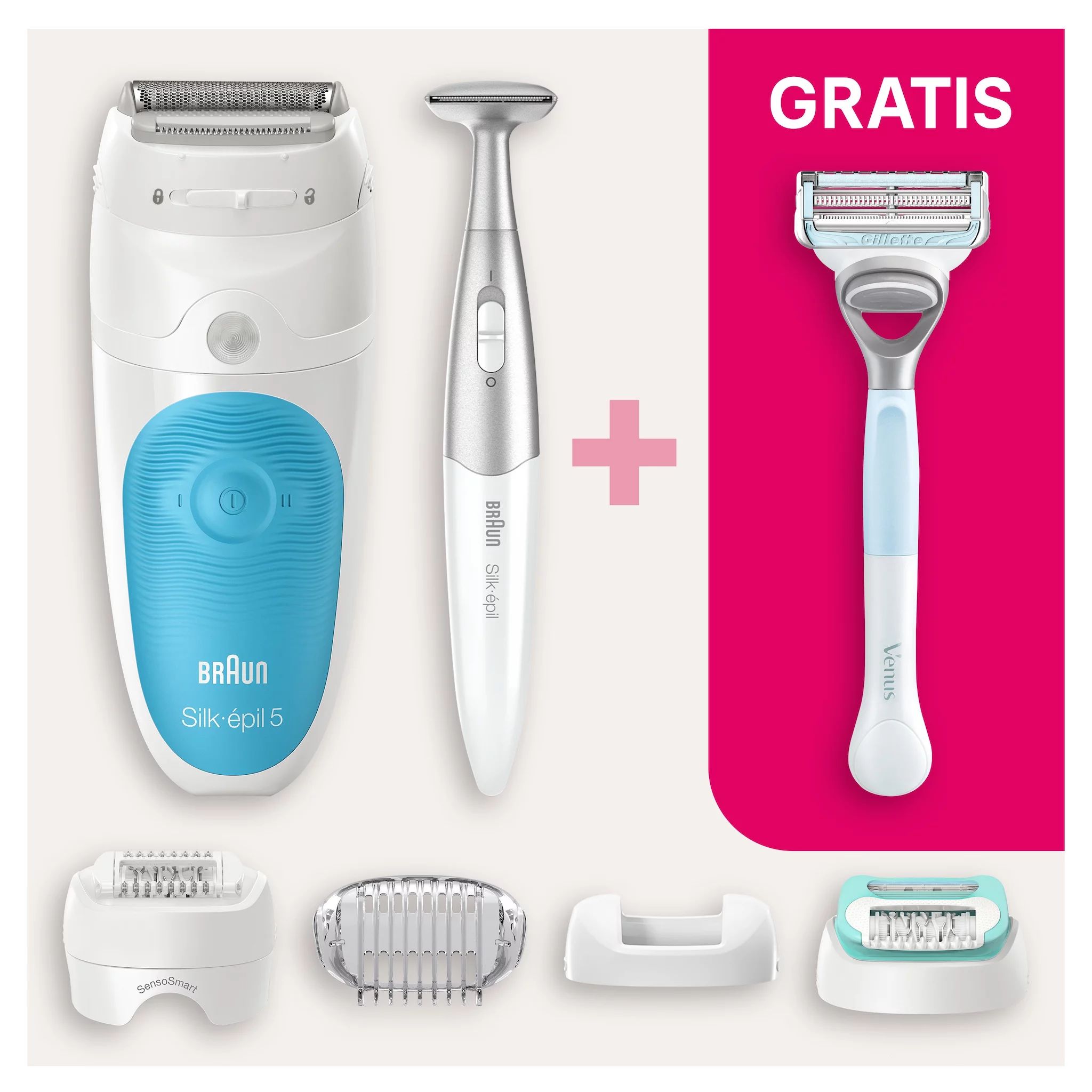 Braun Silk-épil 5-810+Gillette Venus Intim-Trimmer