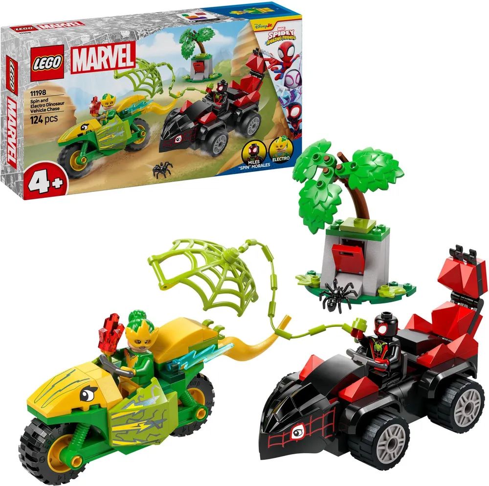LEGO Marvel 11198 Actionspaß mit Spin und Electro in ihren Dino-Flitzern