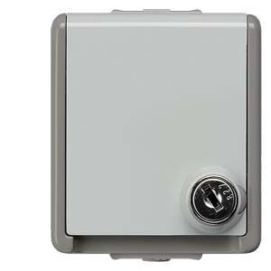 SIEMENS EP DELTA fläche IP44, AP dunkelgrau/hellgrau Schuko-Steckdose 10/16A 250V Mit sc.