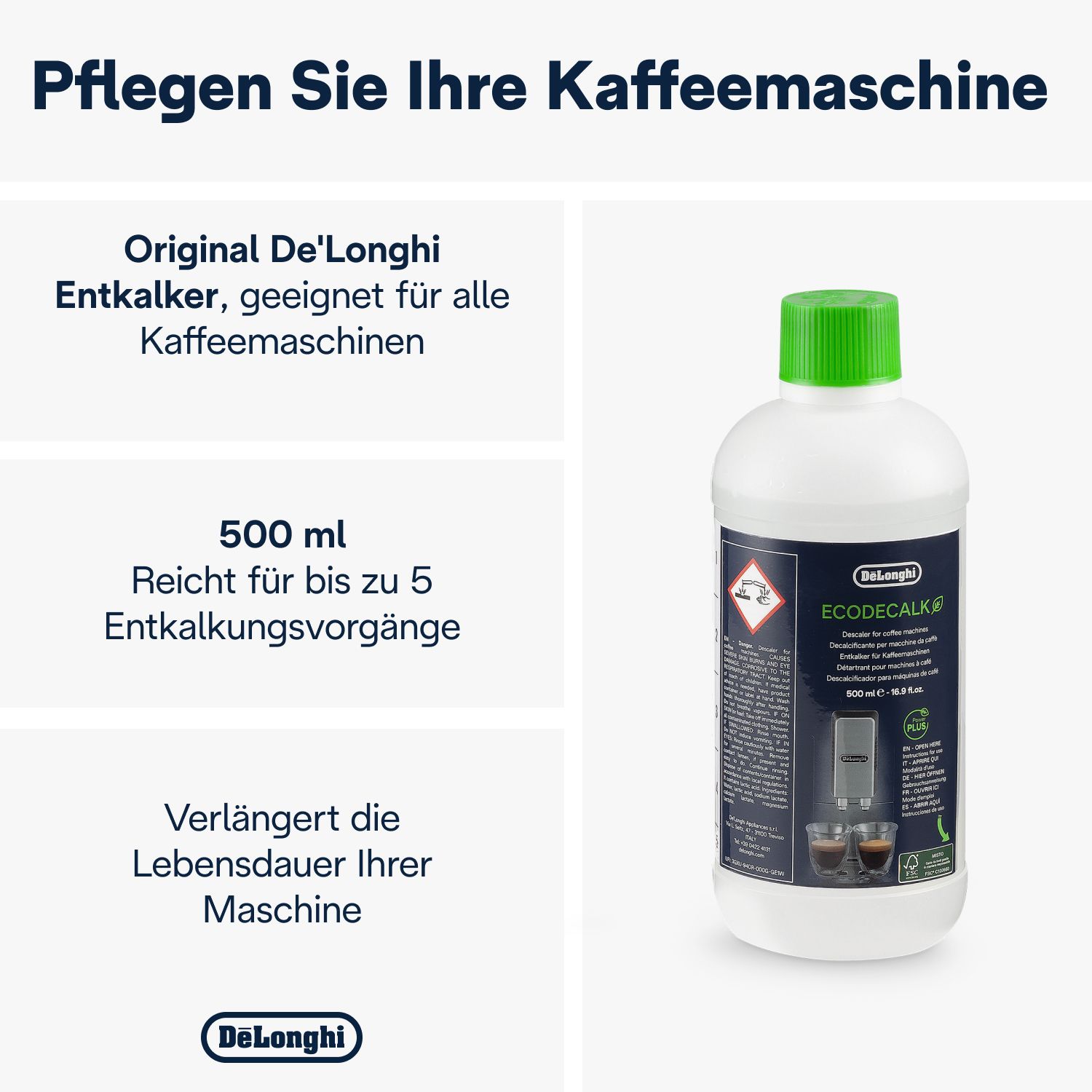 De'Longhi Entkalker EcoDecalk 500 ml DLSC500 Open-Box