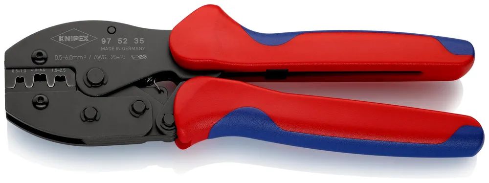 KNIPEX PreciForce® Crimpzange mit Mehrkomponenten-Hüllen brüniert 220 mm