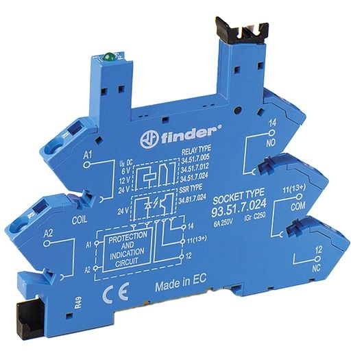 Finder RELAISSOCKEL SERIE 34 6-24VDC / FINDER 93.51.7.024