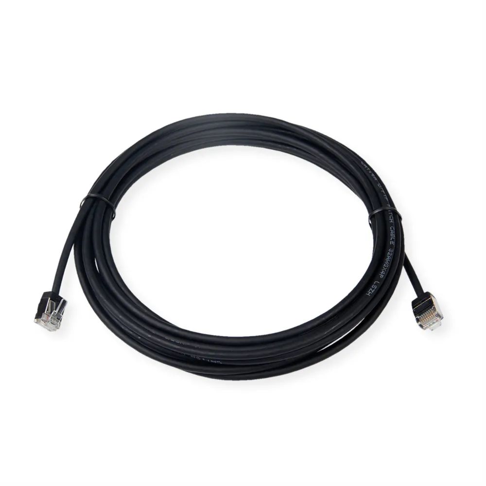 ROLINE U/FTP DataCenter Patchkabel Cat.6A (Class EA), LSOH, slim, extra kurzer Stecker, schwarz, 0,5 m