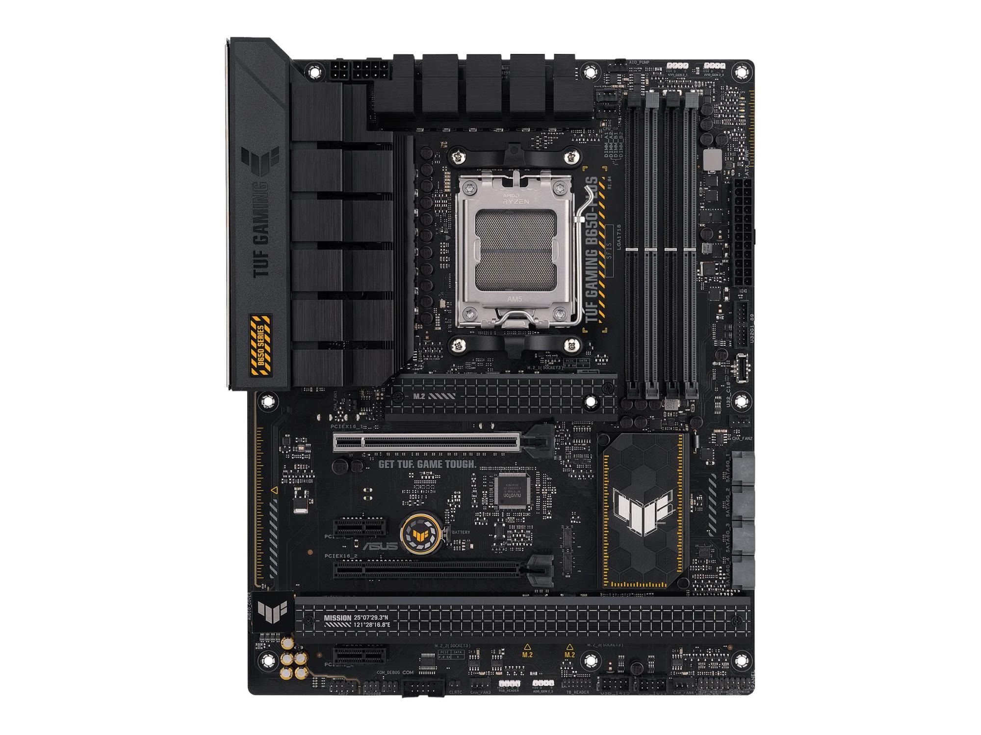 ASUS TUF Gaming B650-Plus - Motherboard - ATX - Socket AM5 - AMD B650 Chipsatz - USB-C 3.2 Gen 2x2, USB 3.1 Gen 2, USB 3.2 Gen 2, USB-C 3.2 Gen2, USB-C 3.2 Gen 1 - 2.5 Gigabit LAN - Onboard-Grafik (CPU erforderlich)