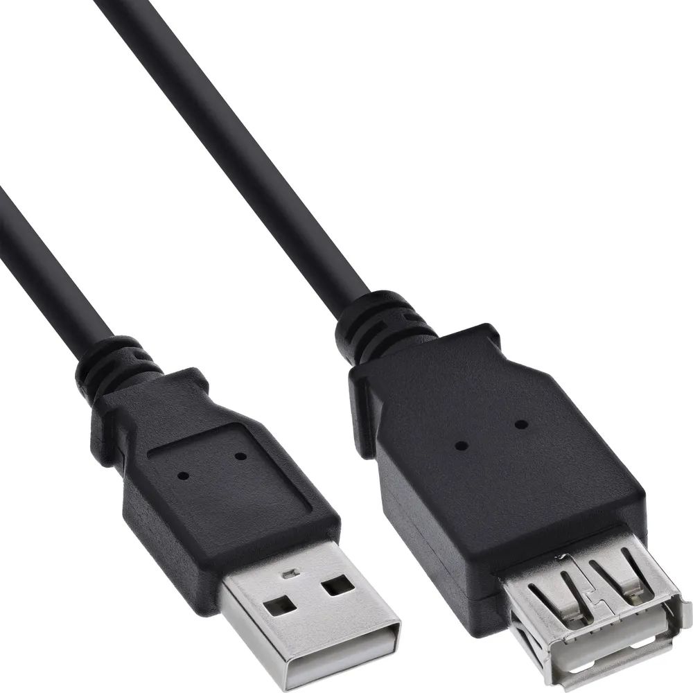 InLine 100er B-Pack USB 2.0 Verlängerung - USB-A Stecker/Buchse - schwarz - 1m