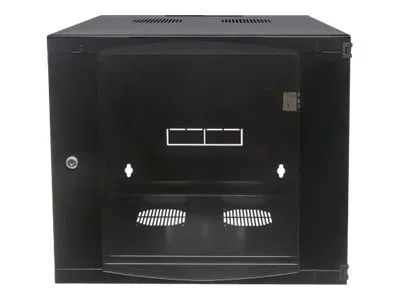 Intellinet Network Cabinet, Wall Mount (Double Section Hinged Swing Out), 6U, Usable Depth 235mm/Width 465mm, Black, Flatpack, Max 30kg, Swings out for access to back of cabinet when installed on wall, 19", Parts for wall install (eg screws/rawl plug