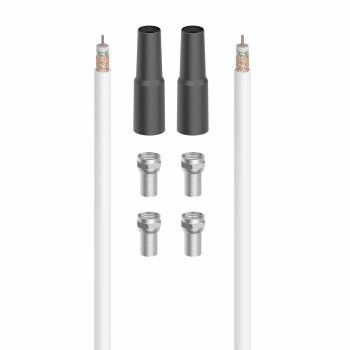 Hama SAT-Anschluss-Kit "Digital", 90 dB, 20 m, 4 F-Stecker, 2 Wetterschutztüllen