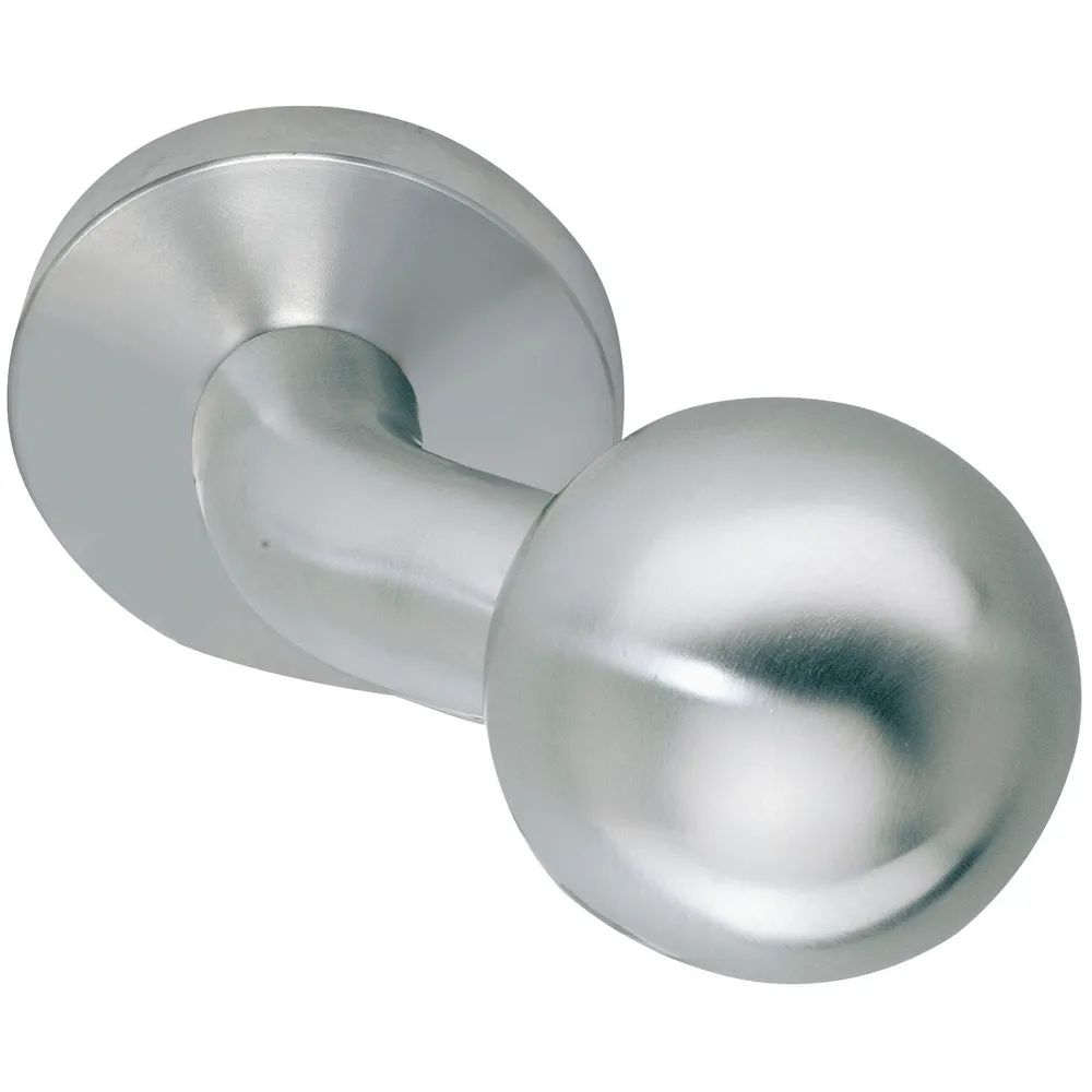 SOLIDO Türknopf gekröpft ø 50 mm auf Rosette, Gewinde M 12, Edelstahl matt