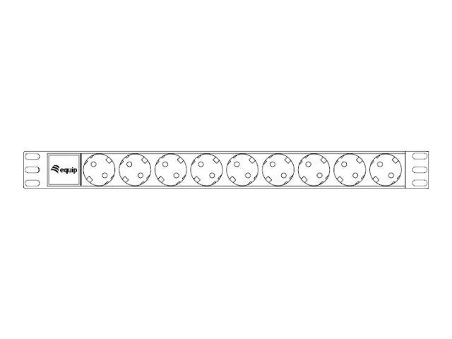 Equip Stromverteilungseinheit (Rack - einbaufähig) - Wechselstrom 250 V - 3.5 kW - Ausgangsanschlüsse: 9 - 1U - 48.3 cm (19")