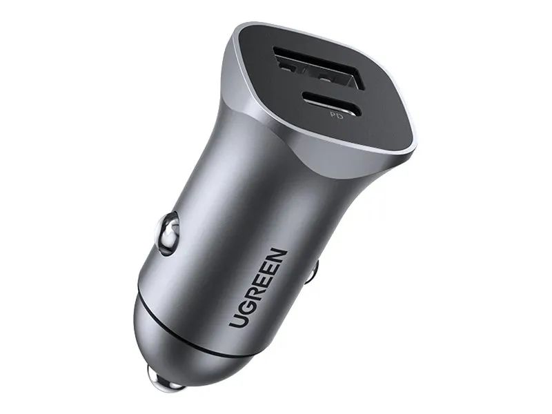 Ugreen Auto-Netzteil - 18 Watt - 3 A - PD 3.0, QC 4.0 - 2 Ausgabeanschlussstellen (USB, 24 pin USB-C)