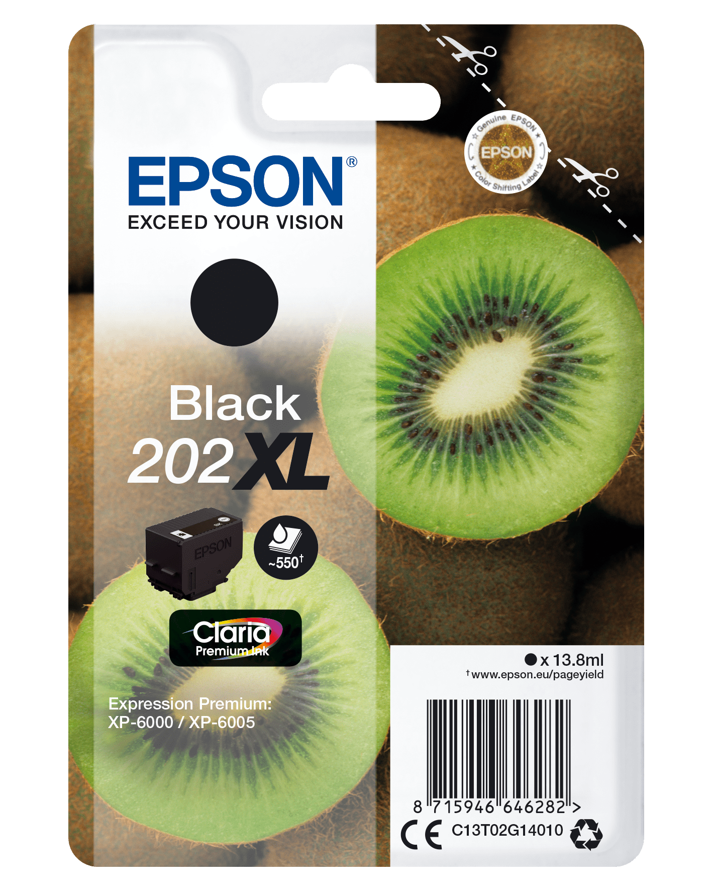 Epson 202 Tinte Kiwi Single, XL, schwarz
