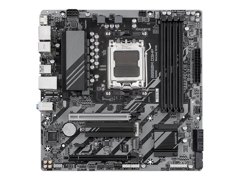 Gigabyte B850M D3HP - Motherboard - micro ATX - Socket AM5 - AMD B850 Chipsatz - USB-C 3.2 Gen 1, USB 3.2 Gen 1 - Gigabit LAN - Onboard-Grafik (CPU erforderlich)
