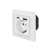 LogiLink Unterputz-Steckdose 1x CEE 7/3 USB-A USB-C