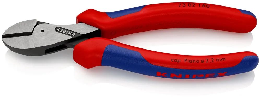 KNIPEX X-Cut® Kompakt-Seitenschneider hochübersetzt mit Mehrkomponenten-Hüllen schwarz atramentiert 160 mm