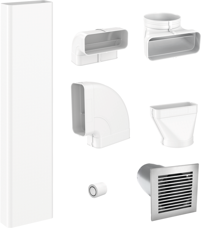 Miele DFKS-A-1 Flachkanal-Set Abluft (inkl. Mauerkasten)