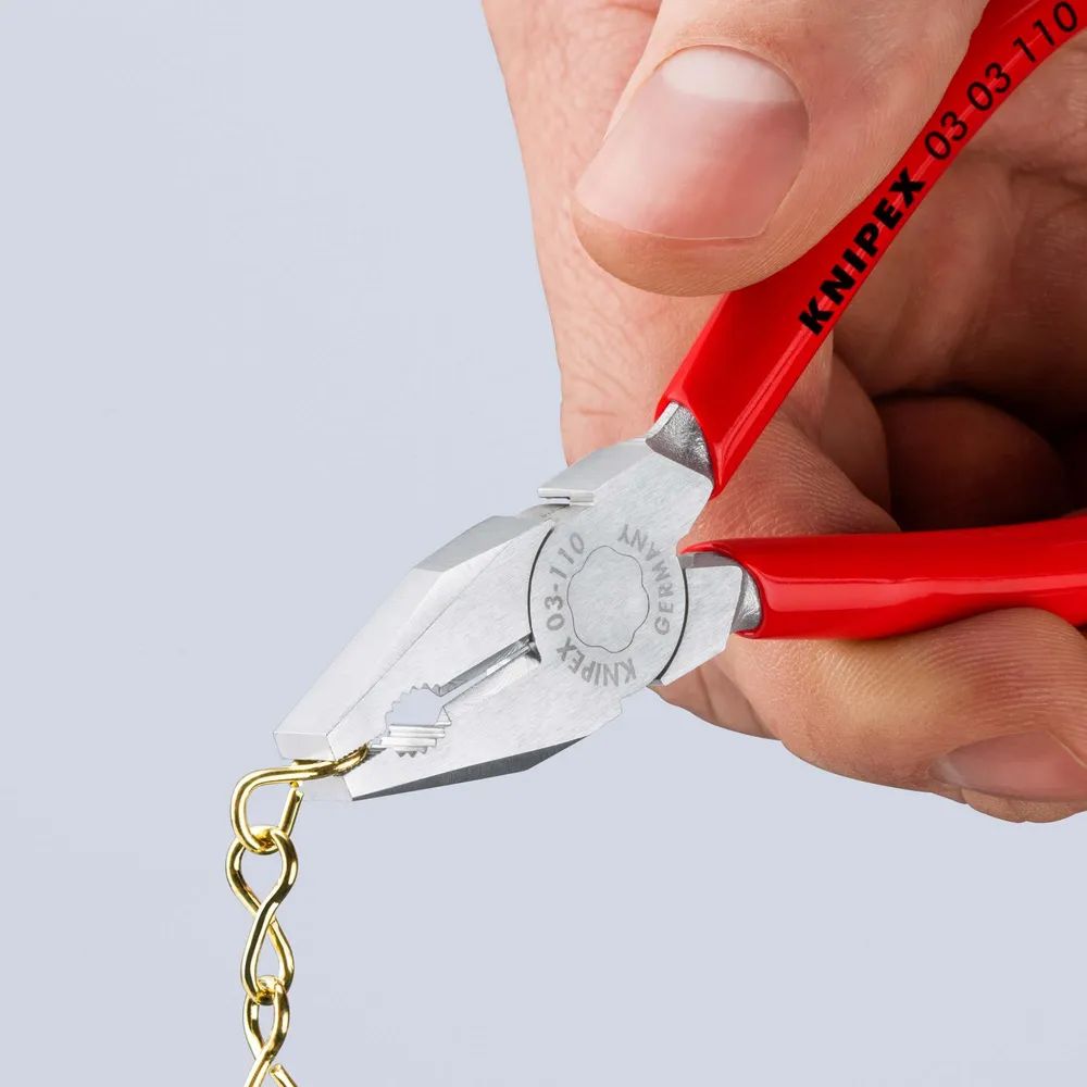 KNIPEX Mini-Kombizange mit Kunststoff überzogen verchromt 110 mm