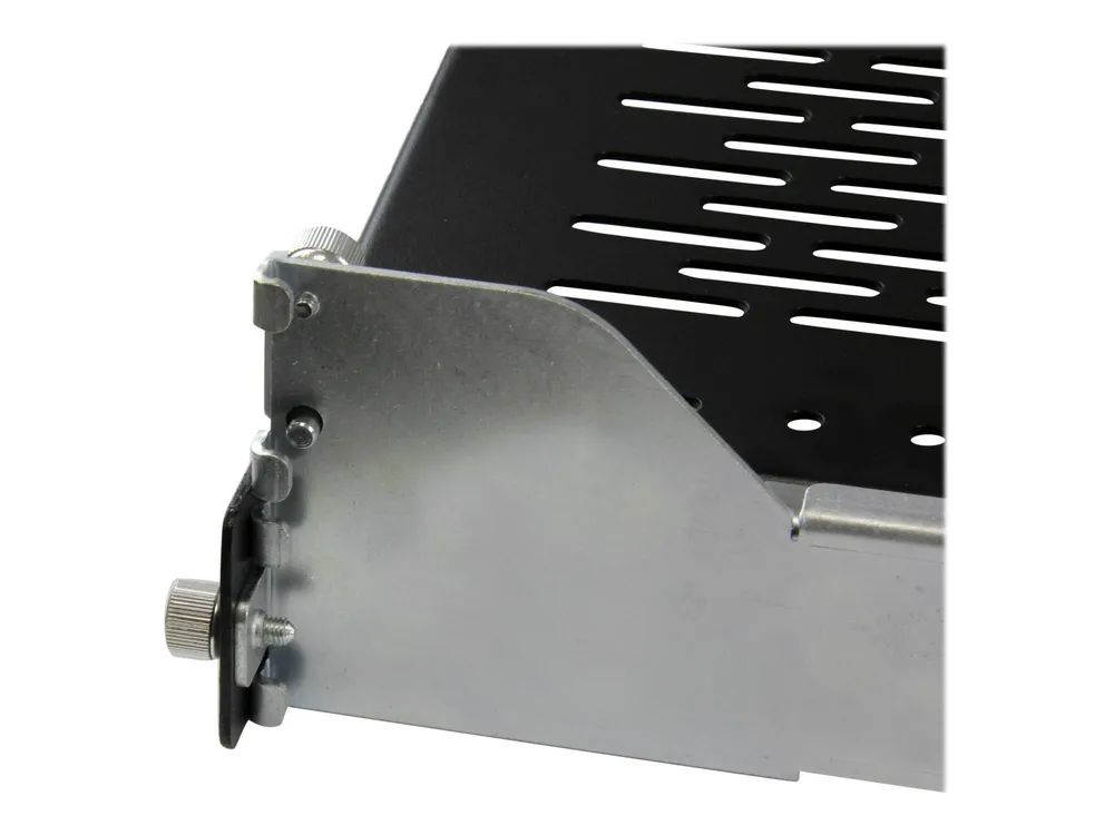 StarTech.com 2HE ausziehbarer belüfteter Fachboden für 19 Serverschrank mit Kabelführung / verstellbarer Montagetiefe bis 22,7 kg - Rack - Regal - Schwarz - 2U - 48.3 cm (19")