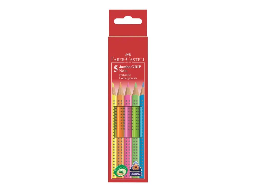 FABER-CASTELL Jumbo GRIP - Farbstift - verschiedene Farben (Packung mit 5)