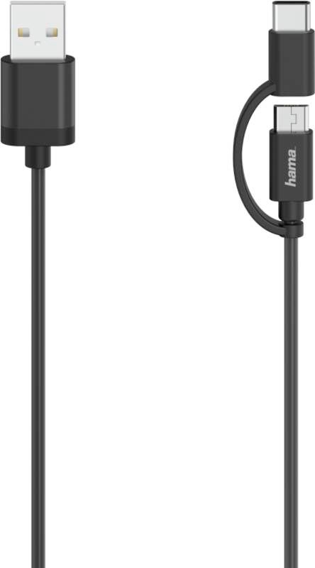 Hama 200616 2in1 Micro-USB-K, 480 Mbit/s, 0,75m