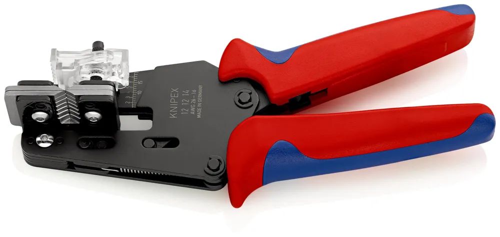 KNIPEX Präzisions-Abisolierzange mit Formmessern mit Mehrkomponenten-Hüllen brüniert 195 mm