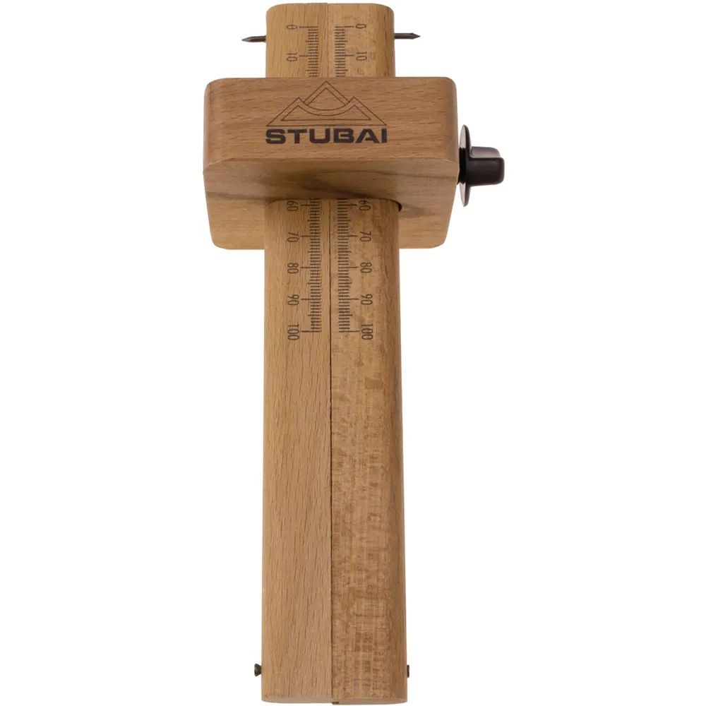 STUBAI Holz-Streichmaß doppelt Skala 0-100 mm Länge 220 mm