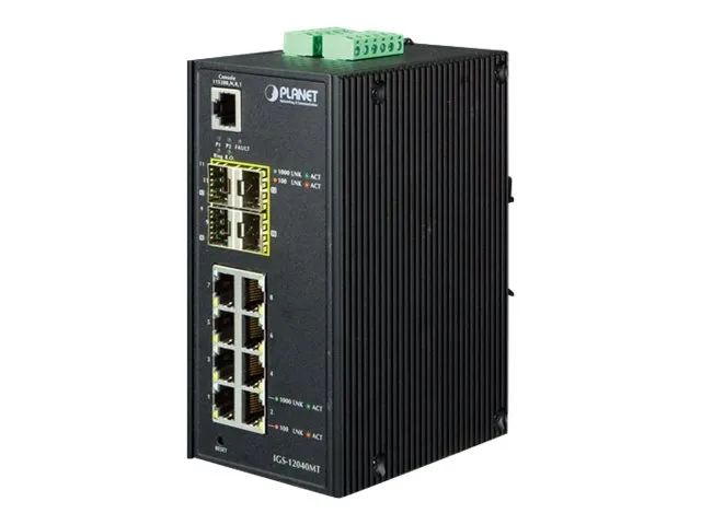 Planet IGS-12040MT - Switch - managed - 8 x 10/100/1000 + 4 x Gigabit SFP
