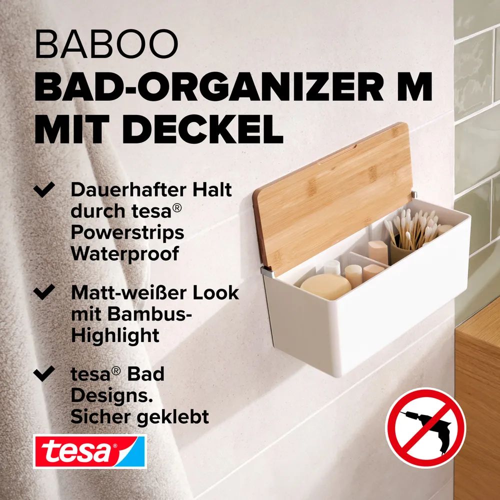 tesa® BABOO Aufbewahrungsbox mit Deckel, mittelgroß 