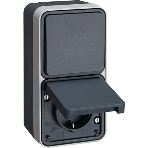Hager WECHSEL/STECKDOSE ERH.AP IP55 / HAGERS WNC082 GR W.1 BERKER WNC082
