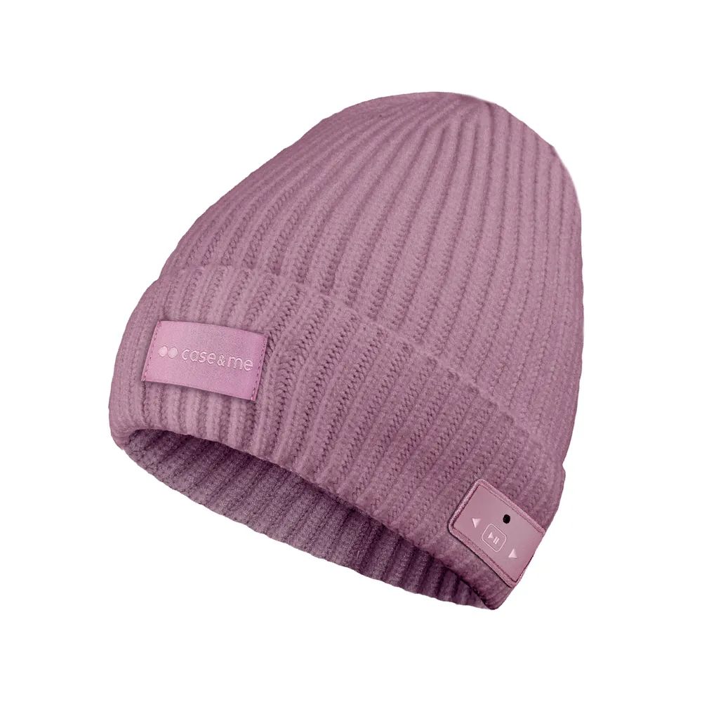 CASE&ME Wintermütze mit integriertem Bluetooth-Headset, violett