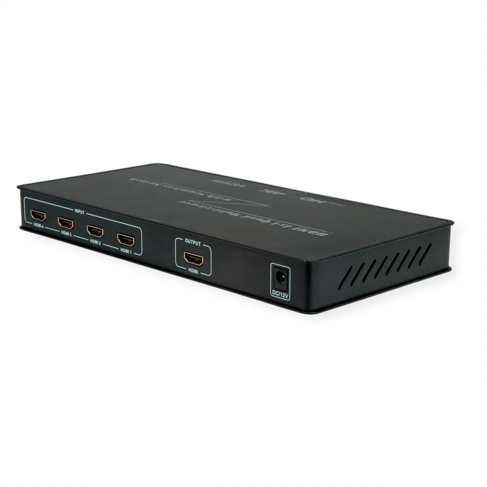 ROLINE HDMI 4x1 QUAD Multi-Viewer Switch, nahtlose Umschaltung