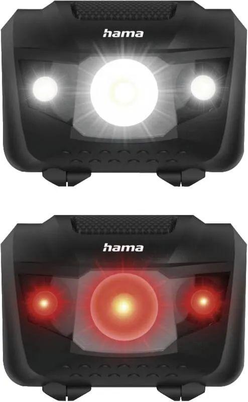 Hama LED-Stirnlampe "HL200", Batterien, Kopflampe zum Joggen, Sport, 4 Modi