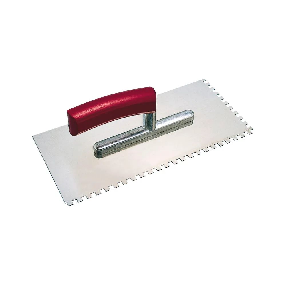 KAUFMANN Auftrag Glättkelle 280 x 130 mm rostfrei zweiseitig gezahnt 12 x 12 mm