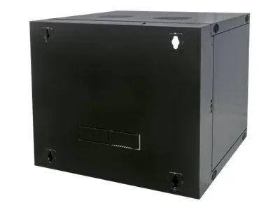 Intellinet Network Cabinet, Wall Mount (Double Section Hinged Swing Out), 15U, Usable Depth 385mm/Width 465mm, Black, Flatpack, Max 30kg, Swings out for access to back of cabinet when installed on wall, 19", Parts for wall install (eg screws/rawl plu