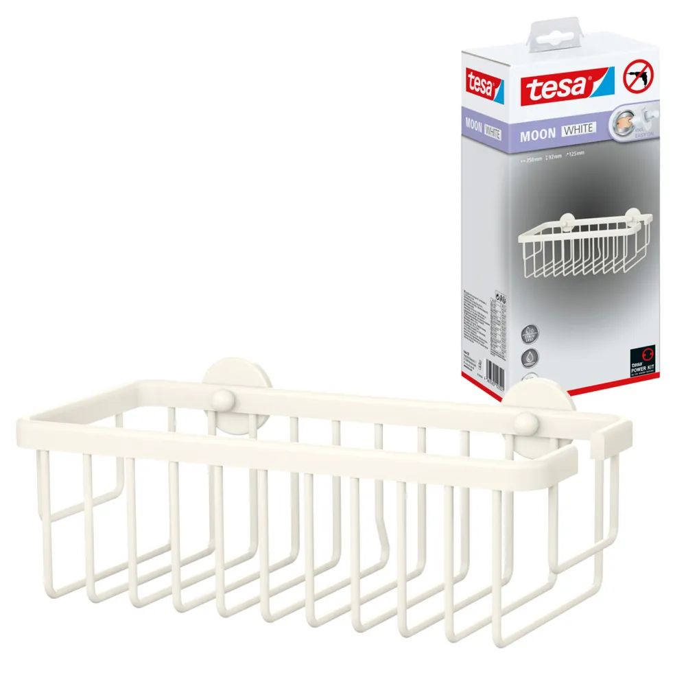 tesa® MOON WHITE Duschablage, weiß, Badaccessoire