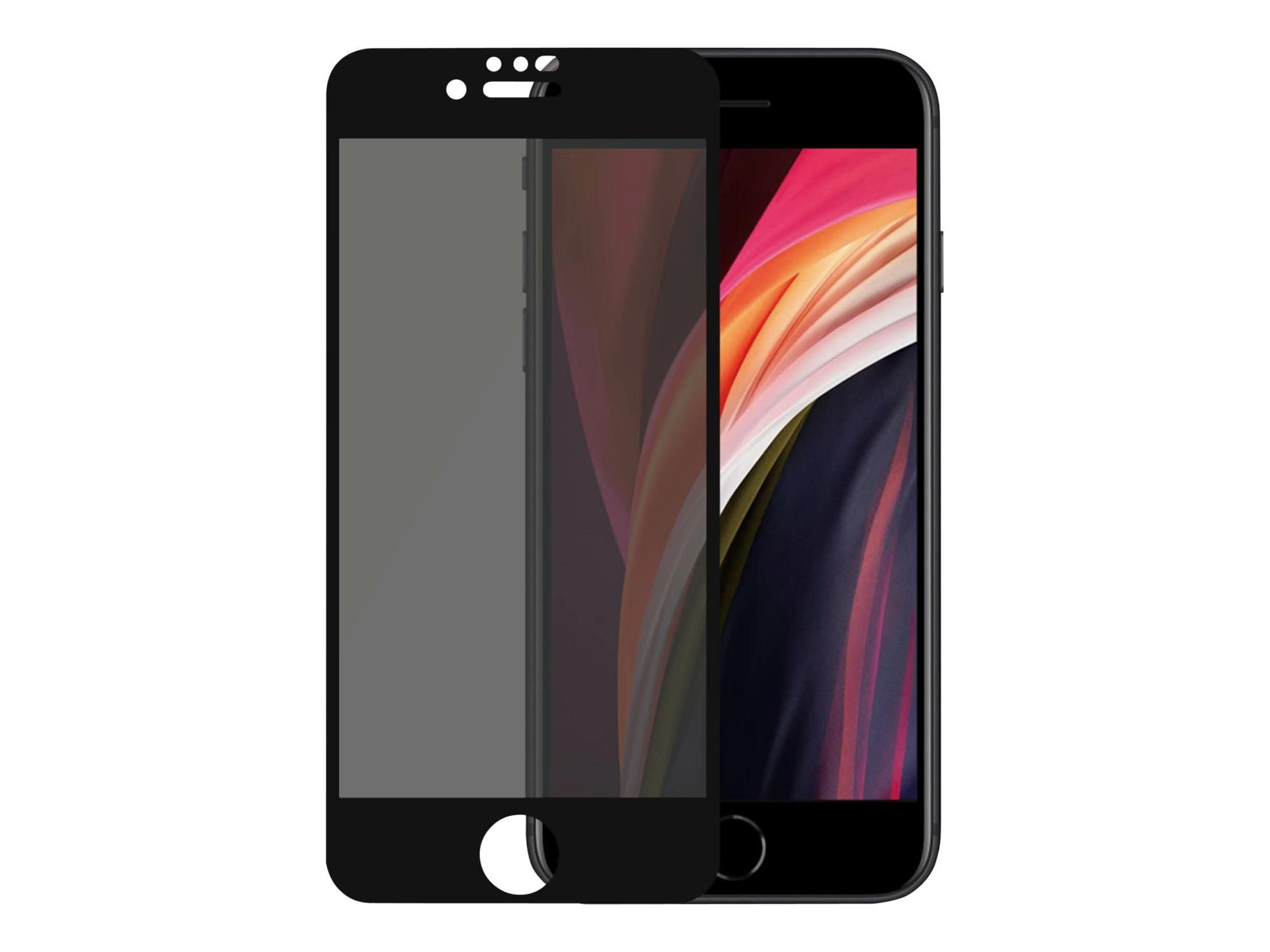PanzerGlass Black & Case Friendly Privacy - Bildschirmschutz für Handy - Glas - mit Sichtschutzfilter - Schwarz - für Apple iPhone 6, 6s, 7, 8, SE (2. Generation)