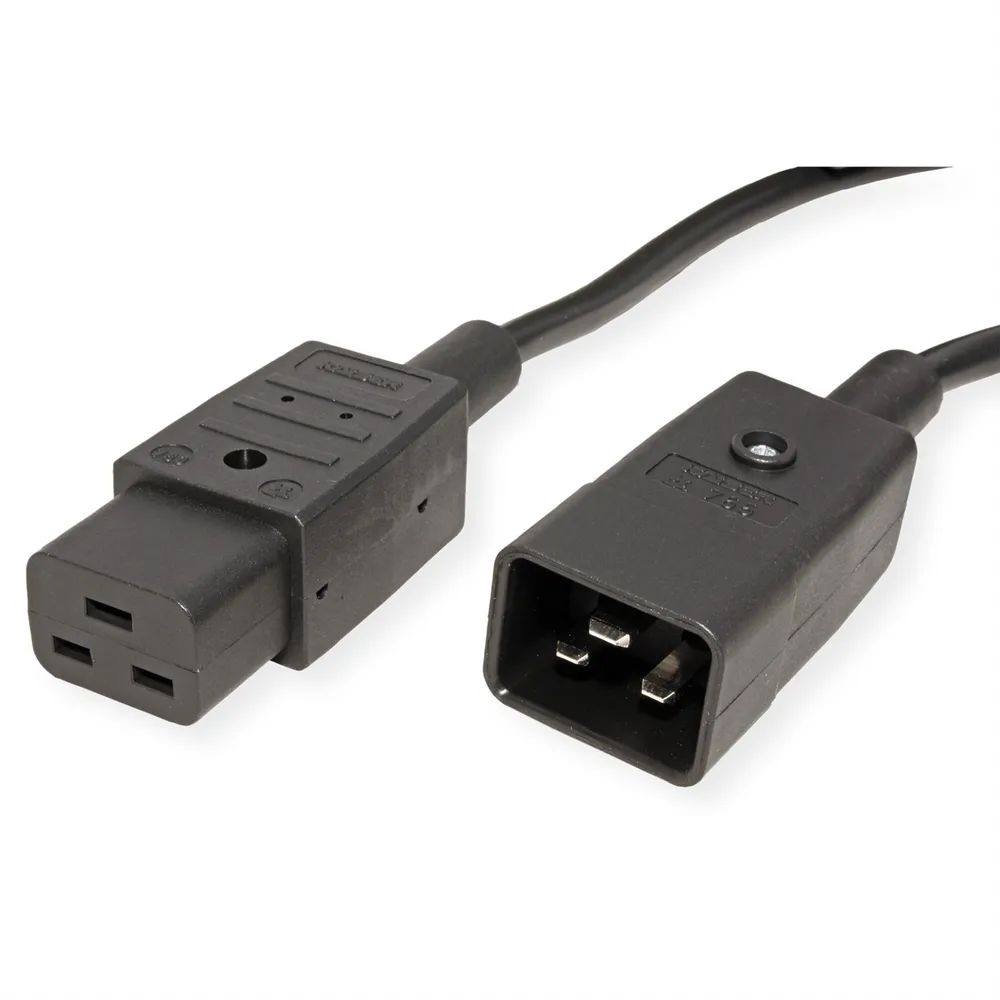 BACHMANN Netzkabel IEC320/C19-C20 16A/250V Kaltgeräteanschluss, unverpackt, schwarz, 2 m