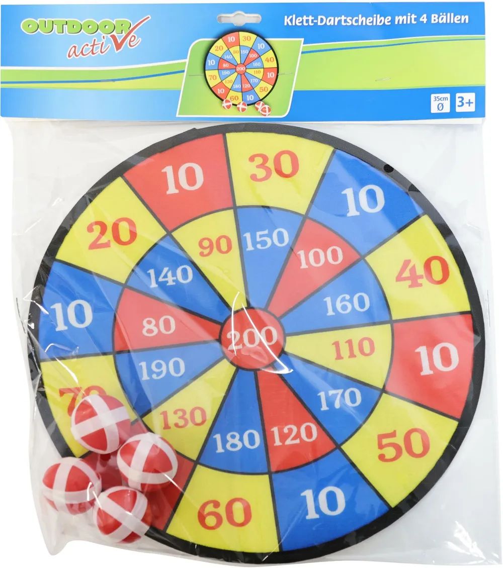 VEDES Großhandel GmbH - Ware OA Dartscheibe Klett mit 4 Bällen, #35cm