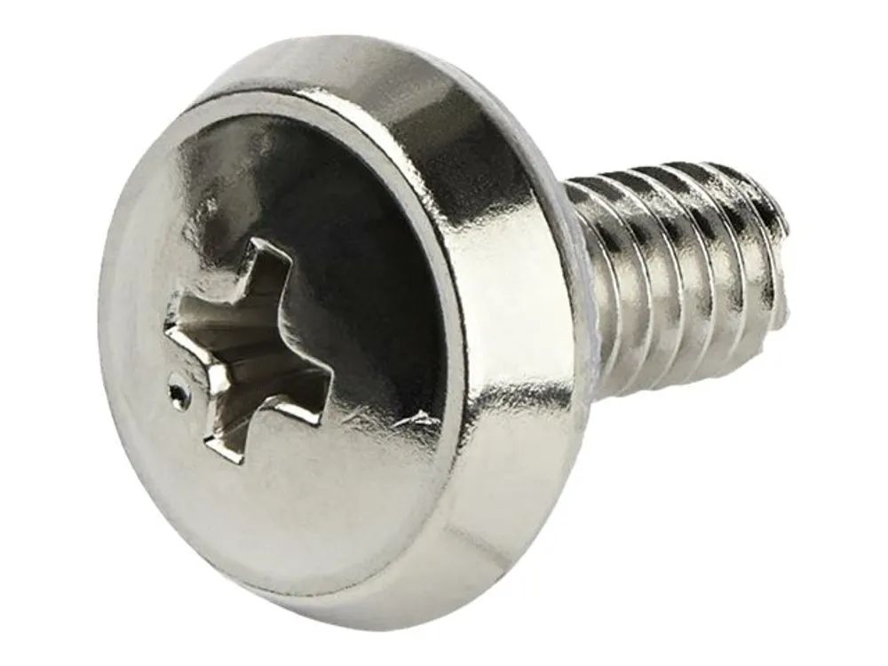 StarTech.com 12-24 Server Rack Screws - 50 pack - Nickel-plated - Rack-Schrauben - Silber - US-Regierung - TAA-konform (Packung mit 50 Stück)