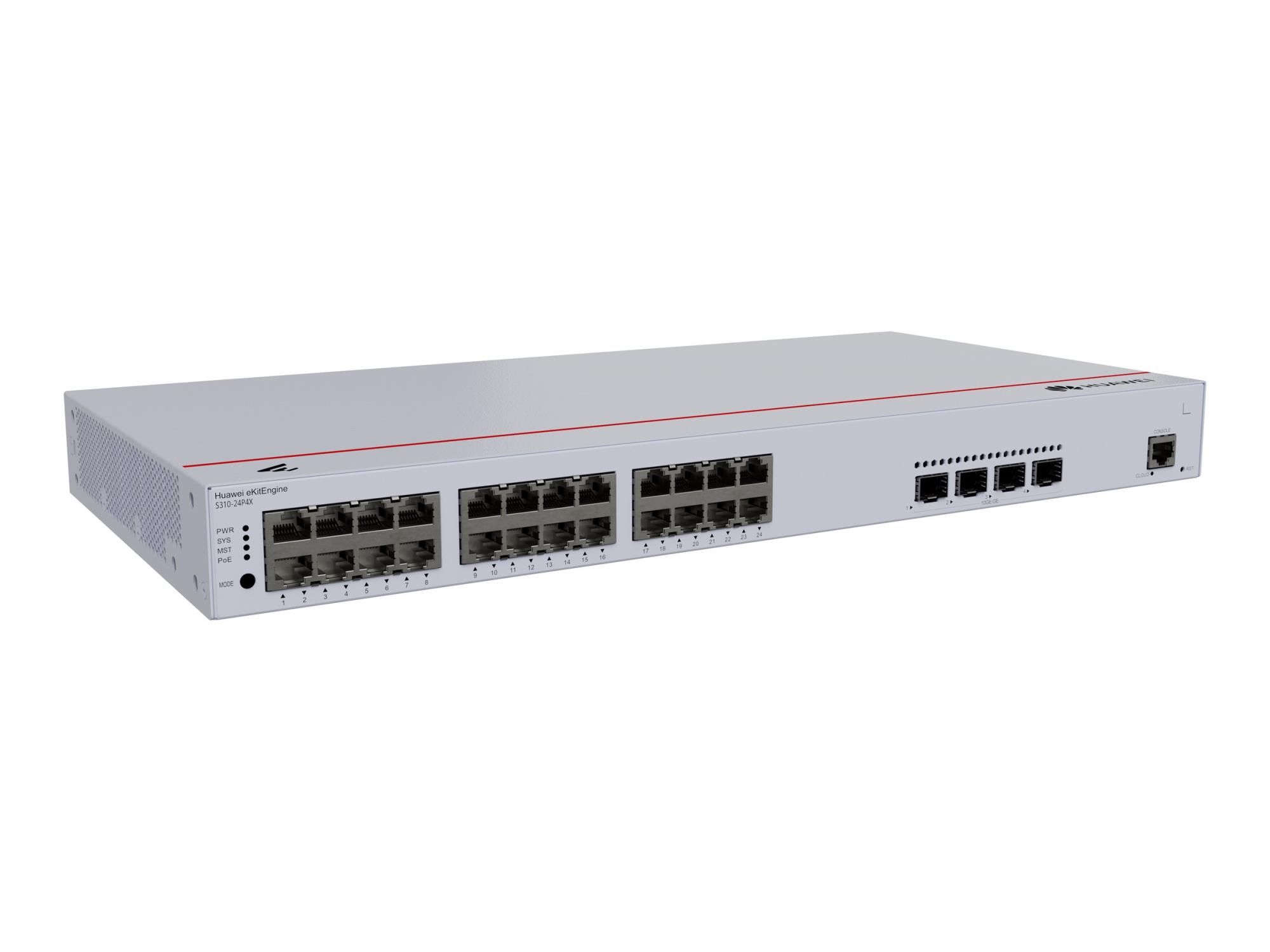 Huawei eKitEngine S310 Series S310-24P4X - Switch - L2+ - managed - 24 x 10/100/1000 (PoE+)