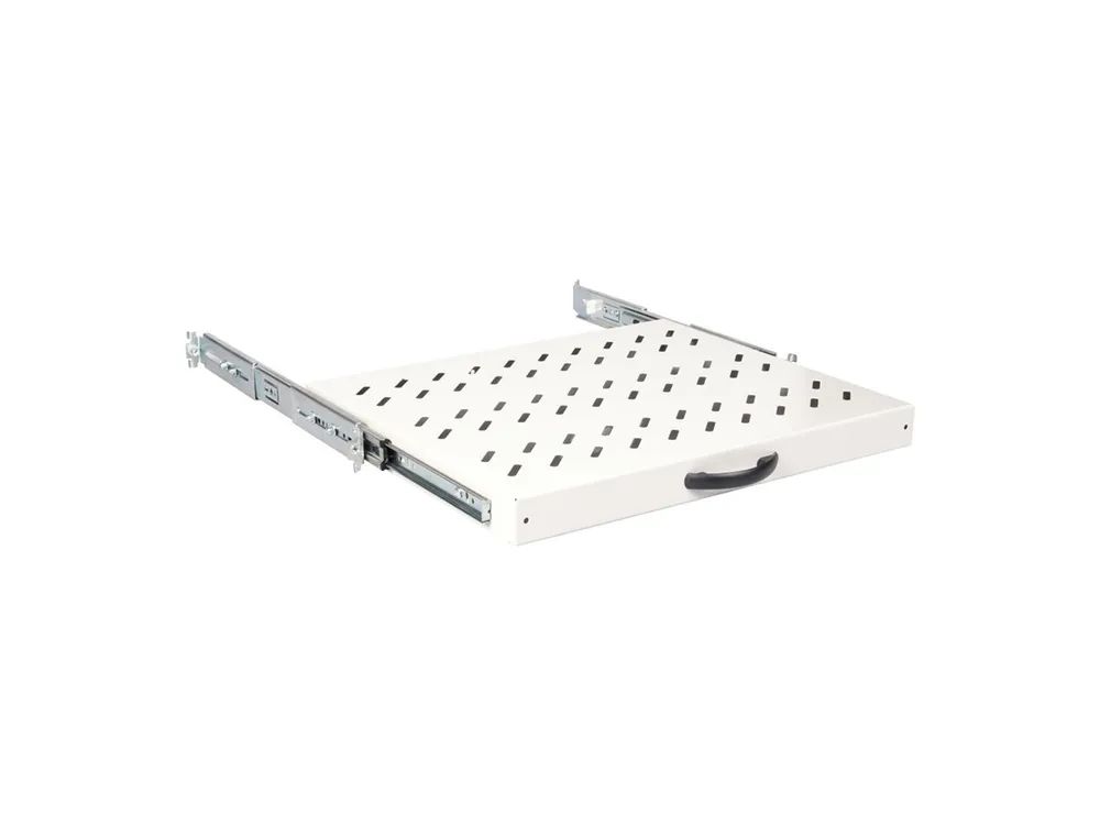 ROLINE Rack-Schieberegal - 350 mm tief, Tragfähigkeit 25 kg - RAL 7035, Hellgrau - 1U - 48.3 cm (19")