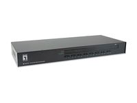 LevelOne 16-Port PS/2-USB VGA KVM Switch - 2048 x 1536 Pixel - Rack-Einbau - 1U - Schwarz