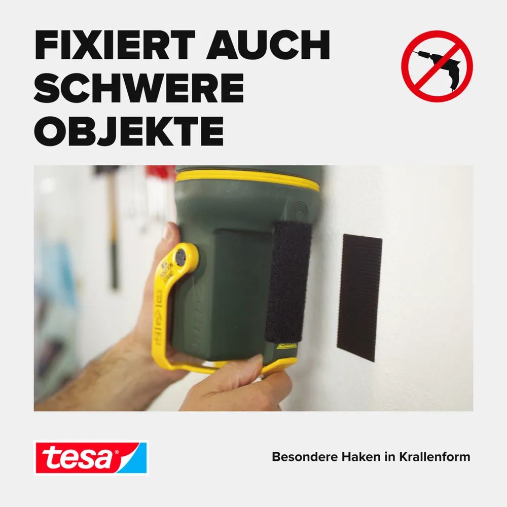 Tesa On & Off - Montagekleber - 5 x 10 cm - Schwarz (Packung mit 2)