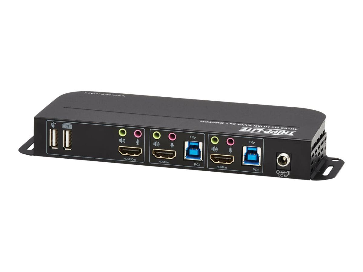 Eaton Tripp Lite series HDMI KVM, 2-Port 4K 60Hz 4:4:4, HDR, HDCP 2.2 Support, IR Remote and USB Cables