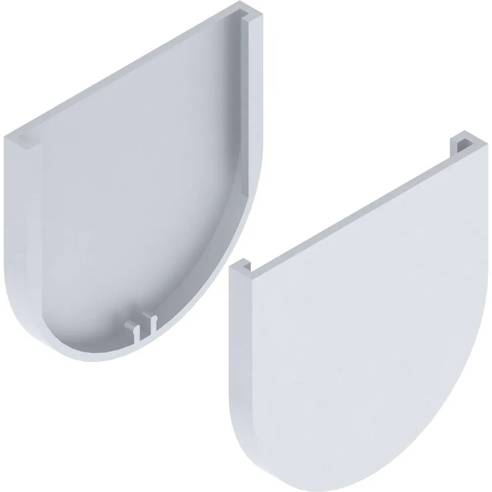 SOLIDO 100 Abdeckkappen-Set Glas Punktbefestigung rund silber