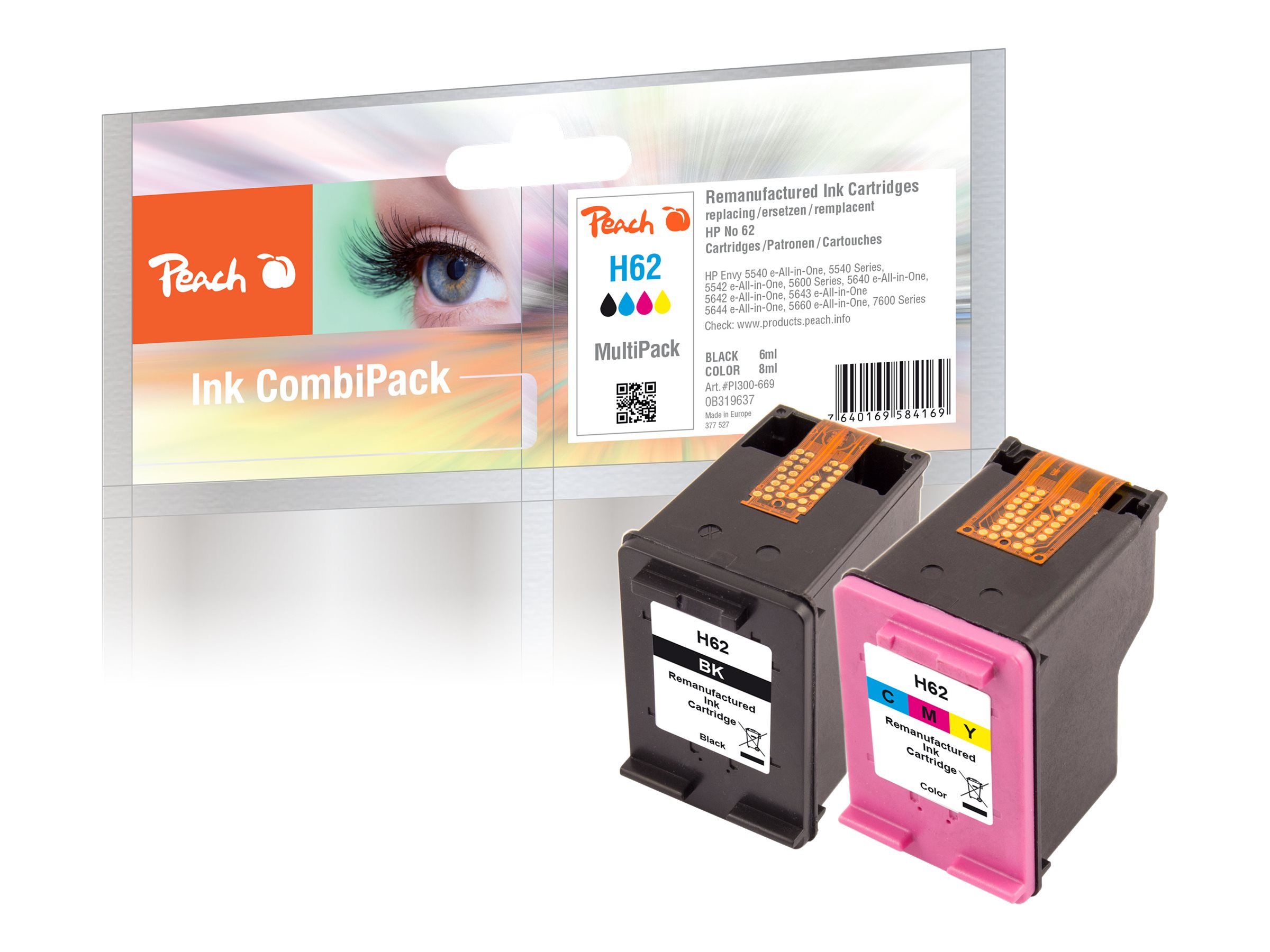 Peach Multi Pack H62 - 2er-Pack - Schwarz, Farbe (Cyan, Magenta, Gelb)