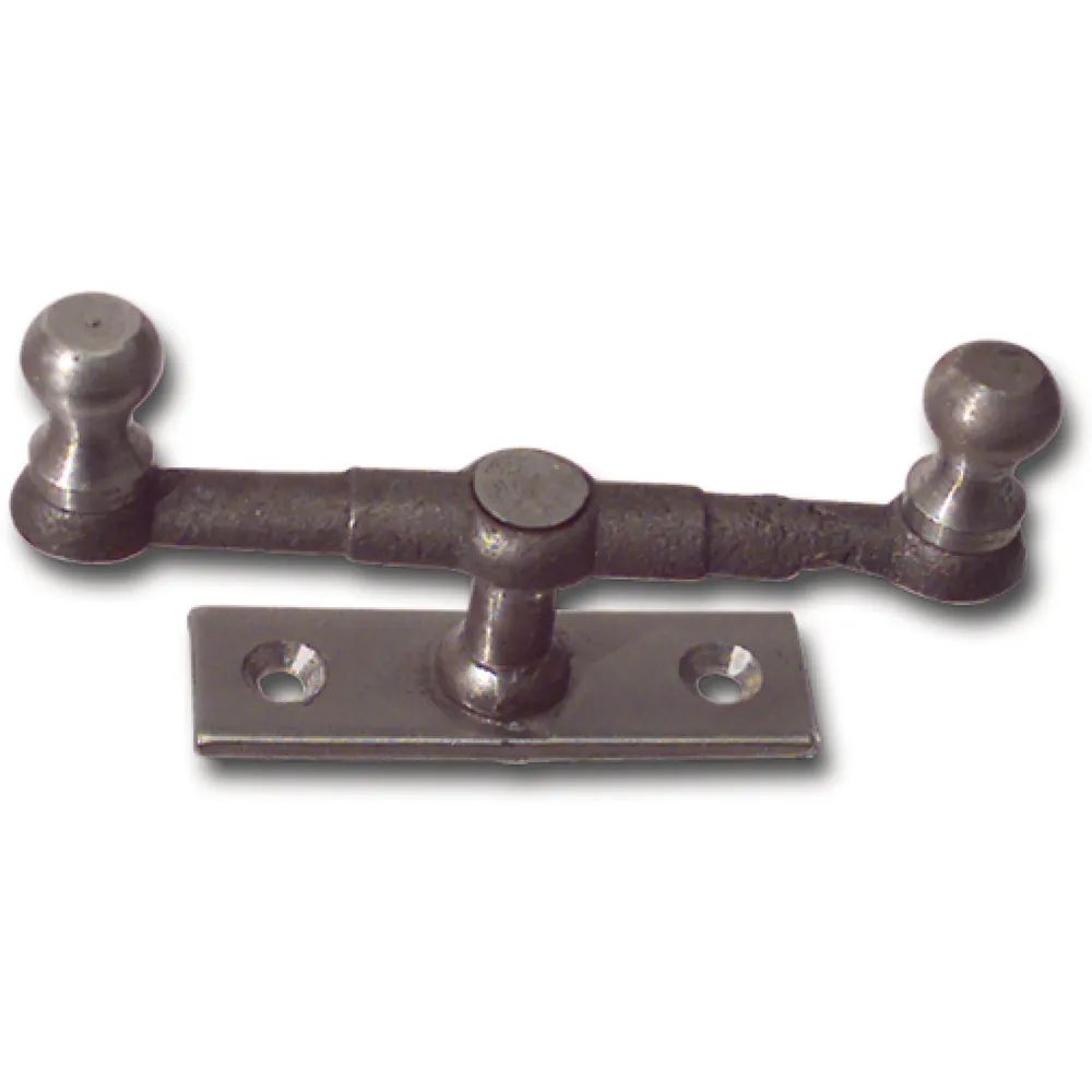 Brozek Andreas Schlosserei Doppelreiber mit Eisenknopf auf eckiger, gerader Platte, 20 mm, Stahl blank