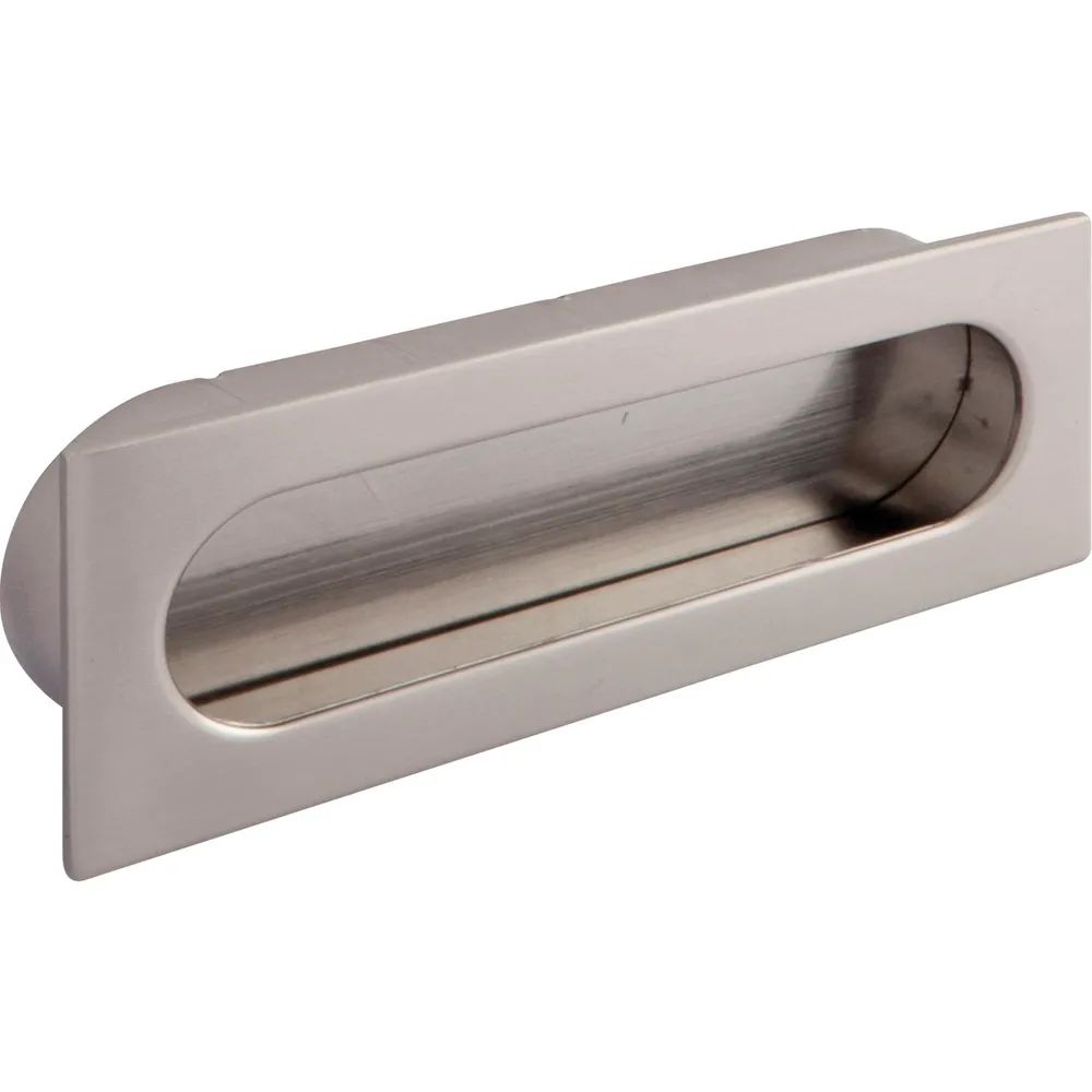 Siro Muschelgriff Azan Breite 125 mm, Einlassmaß 121 x 39 mm, ZN Edelstahl Effekt